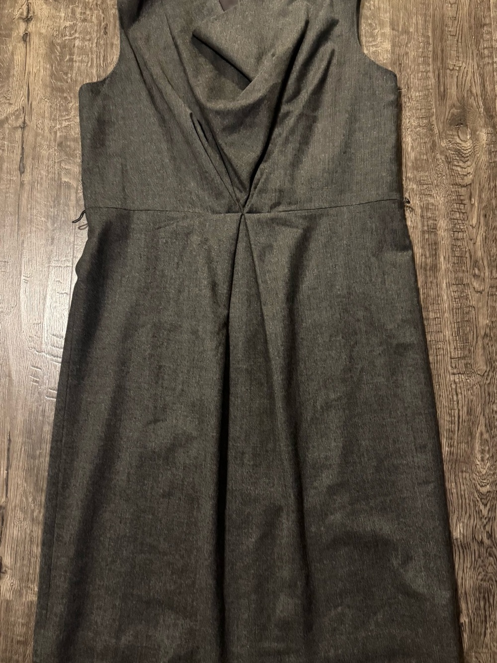 Talbots Charcoal Cowl-Neck Midi Dress Wool Blend Size 14